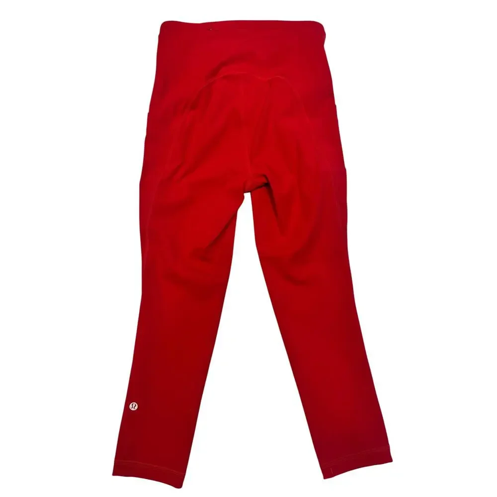 Lululemon Swift Speed High Rise Crop 21" Leggings 2 Dark Red Run Pockets Pilates - Picture 4 of 16